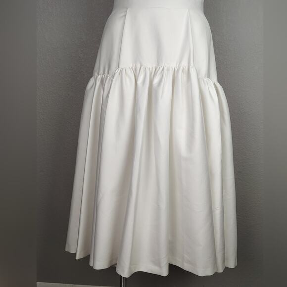 Alice + Olivia Diana Off White Sleeveless Structured Midi Dress Size 14 - Picture 10 of 16